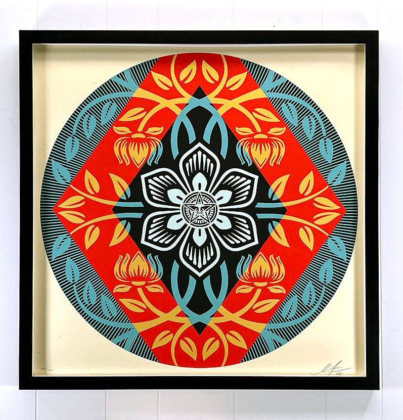 OBEY Diamond Flower Round Silkscreen Print by Shepard Fairey 2023